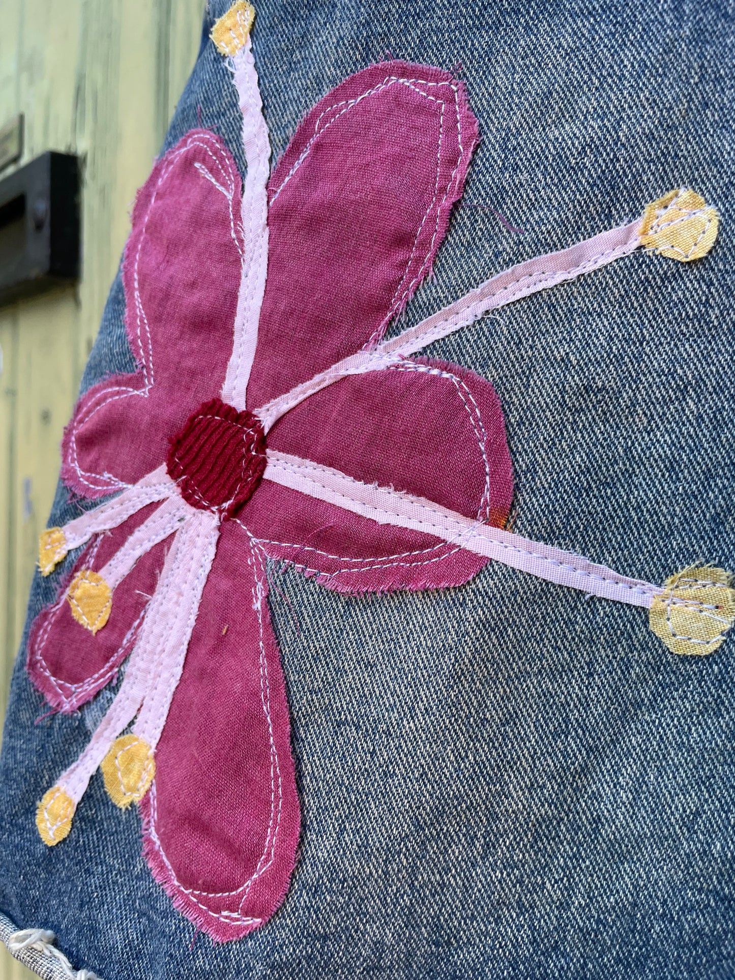 JUPE FLEURS JEANS (S/36)