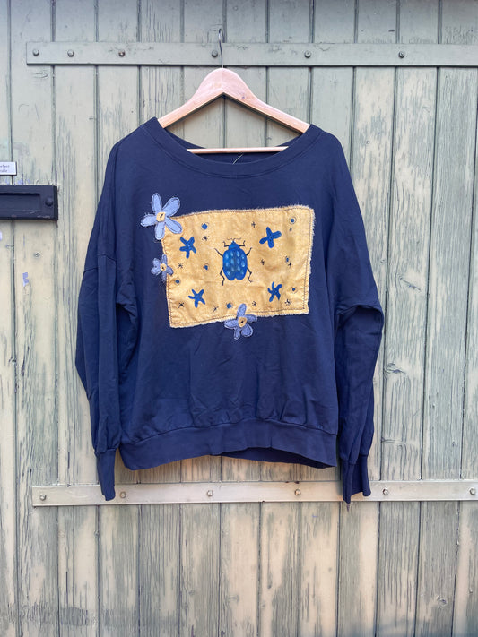 PULL INSECTE BLEU (L)